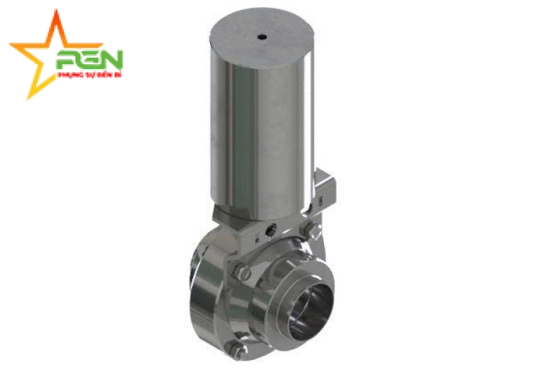VAN BI INOX VI SINH M&S VỚI BỘ ĐIỀU KHIỂN KHÍ NÉN