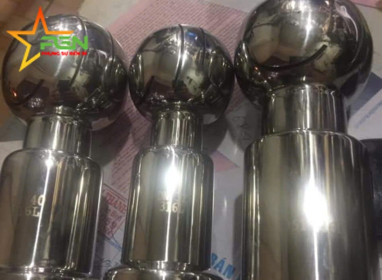 QUẢ CẦU CIP XOAY GÀI CHỐT INOX 304, 316, QUẢ CẦU XOAY XỎ LỖ, QUẢ CẦU XOAY KẾT NỐI REN, QUẢ CẦU CIP